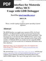 BDM Interface For Motorola 683xx MCU - Usage With GDB Debugger