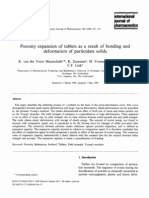 Porosity Expansion of Tablets As A Result of Bonding and Deformation of Particulate Solids