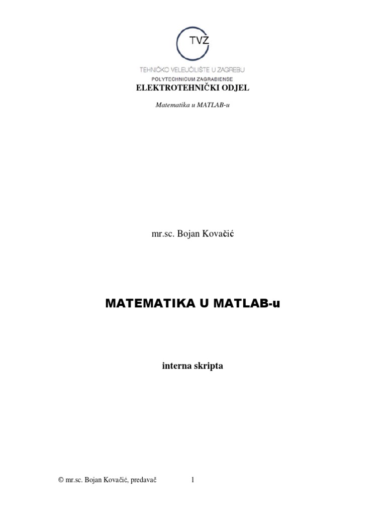 Matematika U Matlab-U | PDF