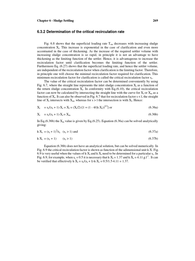 Critical Recirculation Rate in Sludge Settling | PDF | Mathematical ...