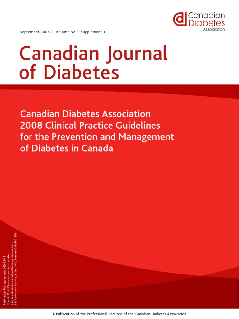 CANADIAN DIABETES CLINICAL GUIDELINES 2008 Diabetes Mellitus Health
