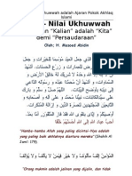 Ukhuwwah Nilai Ajaran Pokok Akhlaq Islami