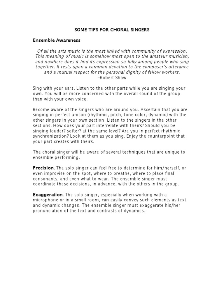 Tips - Choir | PDF