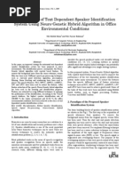 Download Improvement of Text Dependent Speaker Identification System Using Neuro-Genetic Hybrid Algorithm in Office Environmental ConditionsInternational Journal of Computer Science Issues IJCSI Volume 1 August 2009 by IJCSI Editor SN19596164 doc pdf