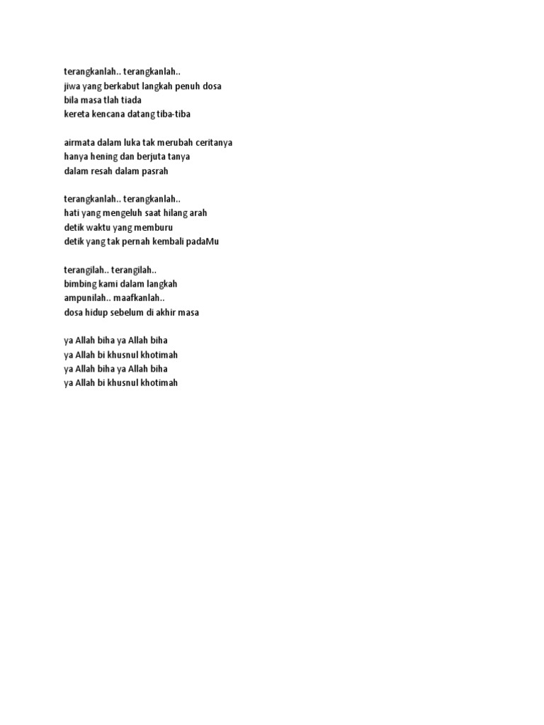 Lirik Lagu Terangkanlah Opick