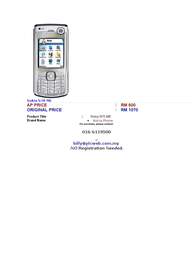 Nokia N70 ME | PDF | Nokia | Electronics Companies Of Finland, image size:768x1024