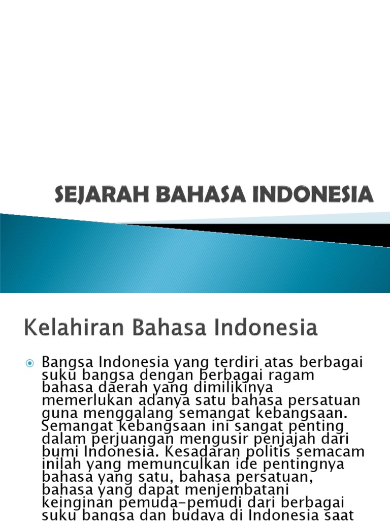 Sejarah Bahasa Indonesia | PDF