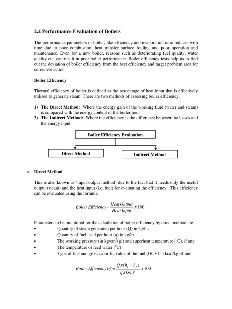 Boiler Efficiency Evaluation Methods | PDF | Boiler | Steam