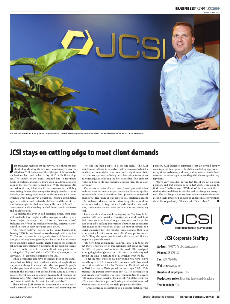 The JCSI Story | PDF | Recruitment | Social Networking Service