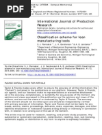 Classification Scheme For Lean Manufacturing Tools