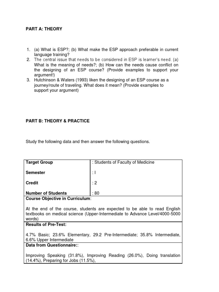 ESP Course Design for Medical Students | PDF