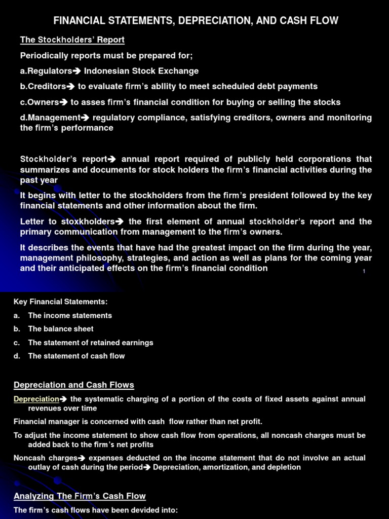 Financial Reports, Depreciation and Cash Flow Analysis | PDF | Income ...