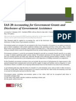 IAS 20 Accounting For Government Grants And: Disclosure of Government Assistance