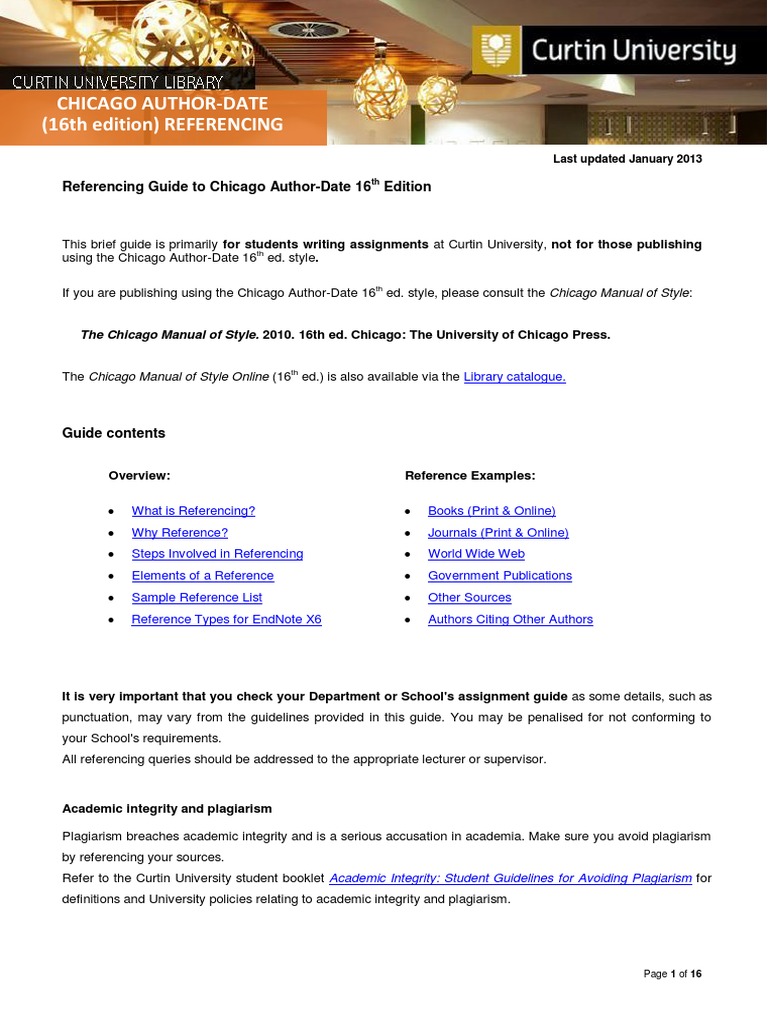 Chicago 16th Style Guide 2013 Citation Plagiarism