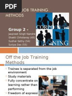 On The Job Training Methods