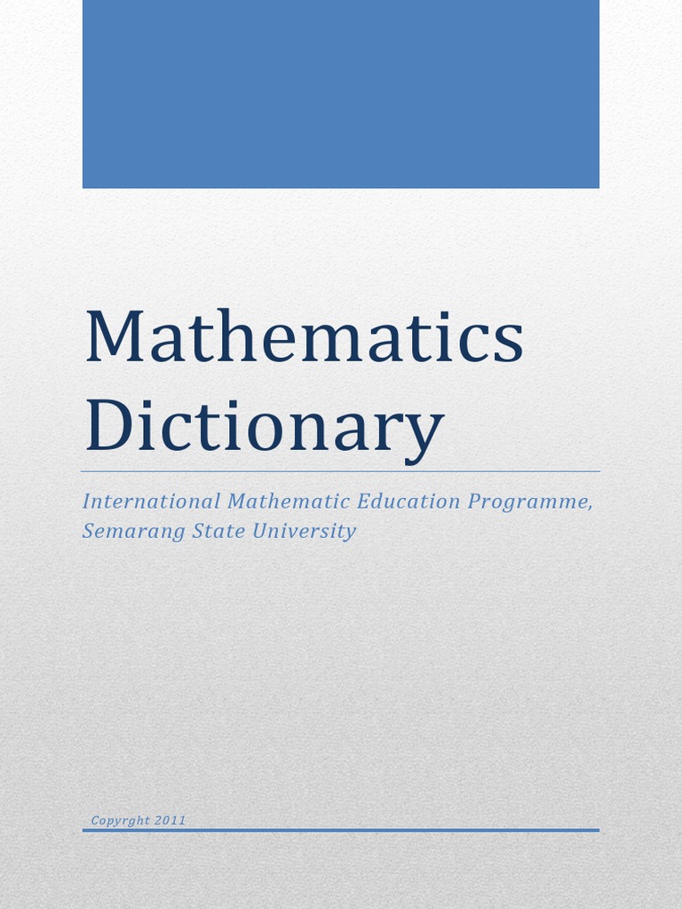 Kamus Istilah Matematika Dasar | PDF