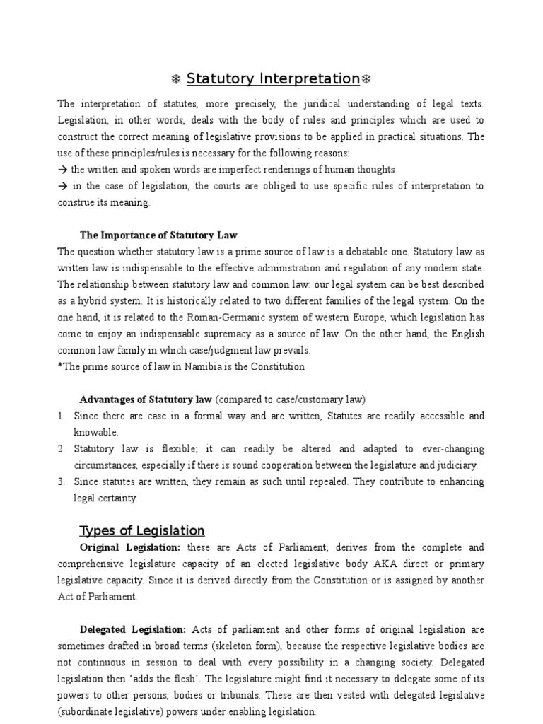 Statutory Interpretation Methods Explained | PDF | Statutory ...