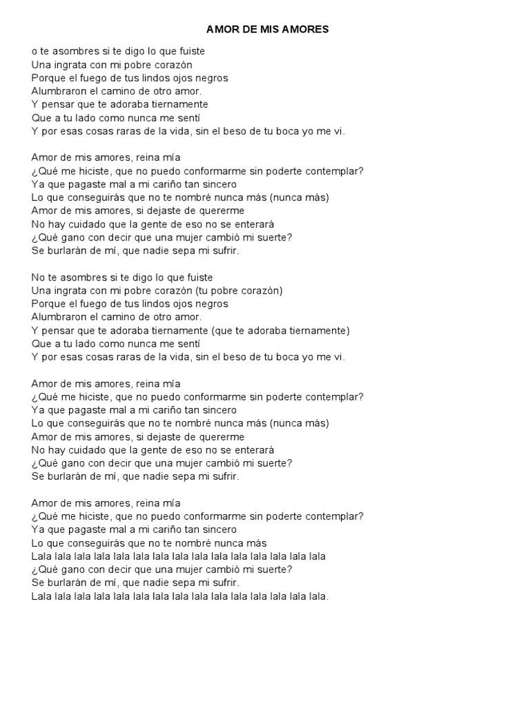 Amor de Mis Amores | PDF