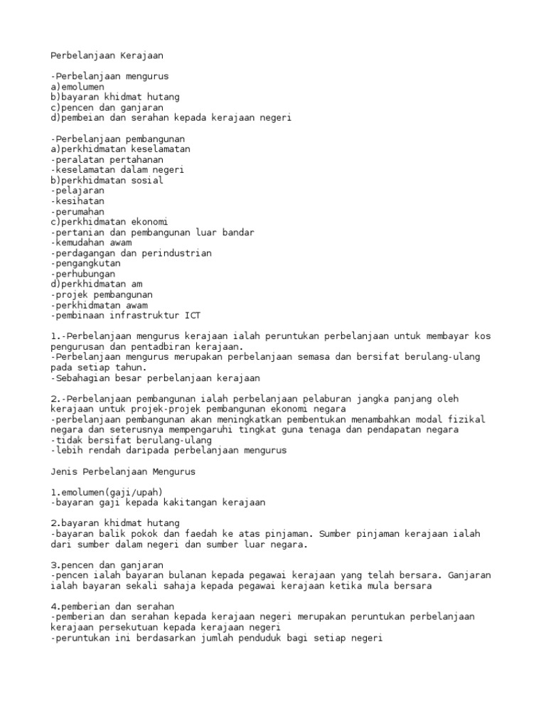 Perbelanjaan Kerajaan Pdf