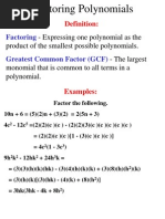 Notes Unit 06 Factoring Polynomials