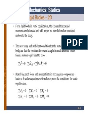 3-Equilibrium of Rigid Bodies - FE, PDF, Force