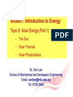 Lecture 11 - Solar Energy