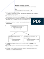 Compare Strength of Bronsted-Lowry Acids and Bases Using Ka and α