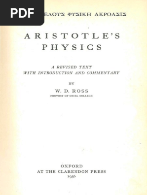 Aristotle - Aristotle's Physics A Revised Text With Introduction