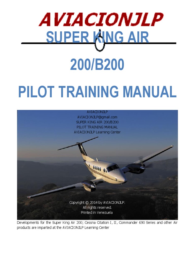 Be 200 Pilot's Training Manual Jlp | Aircraft Flight Control System | Rudder