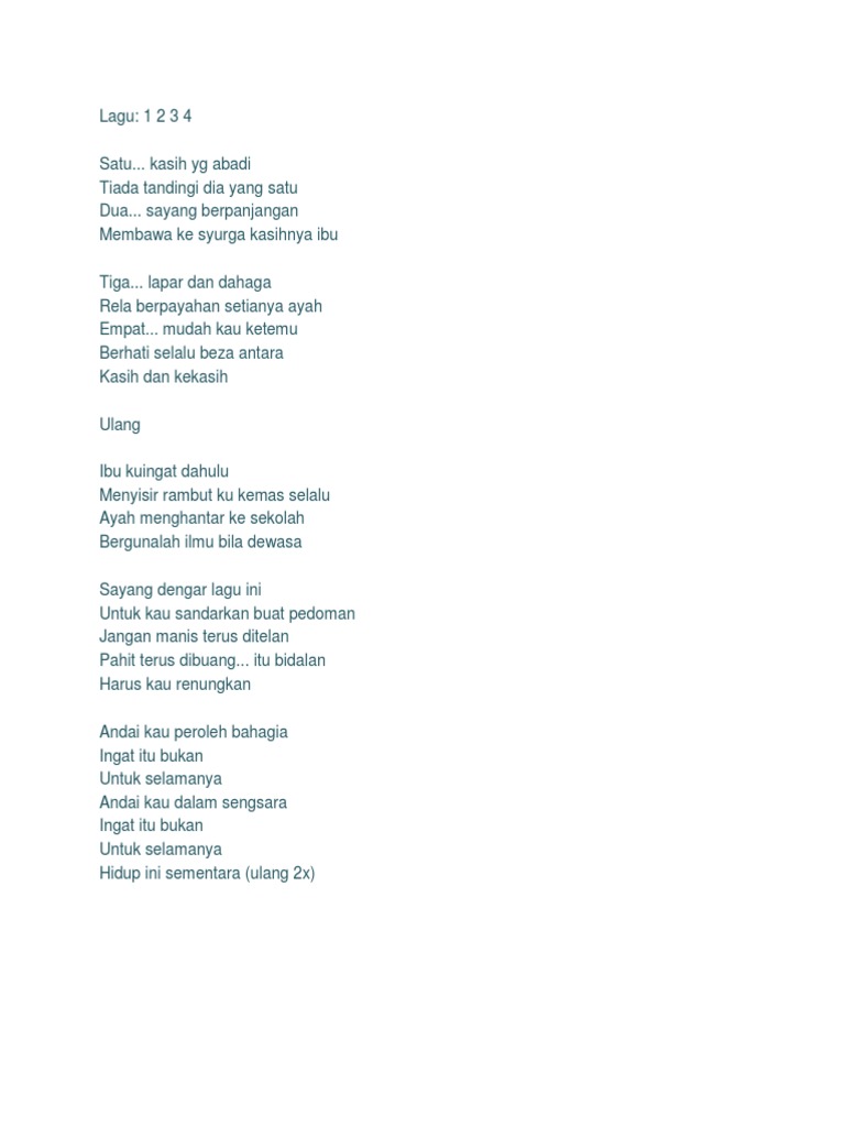 Lagu 1234 Pdf