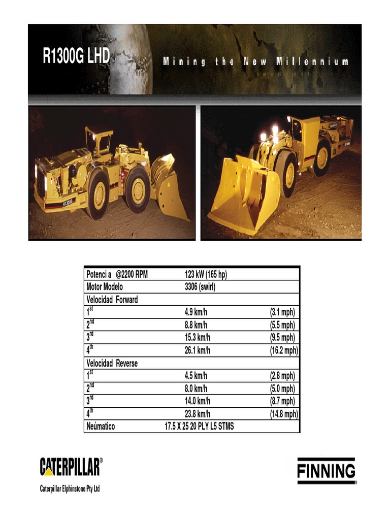 Ficha Técnica R1300G LHD Caterpillar | PDF