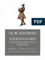 Adorno Theodor - Kierkegaard Construccion de Lo Estetico