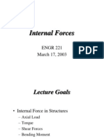 Internal Forces: ENGR 221 March 17, 2003