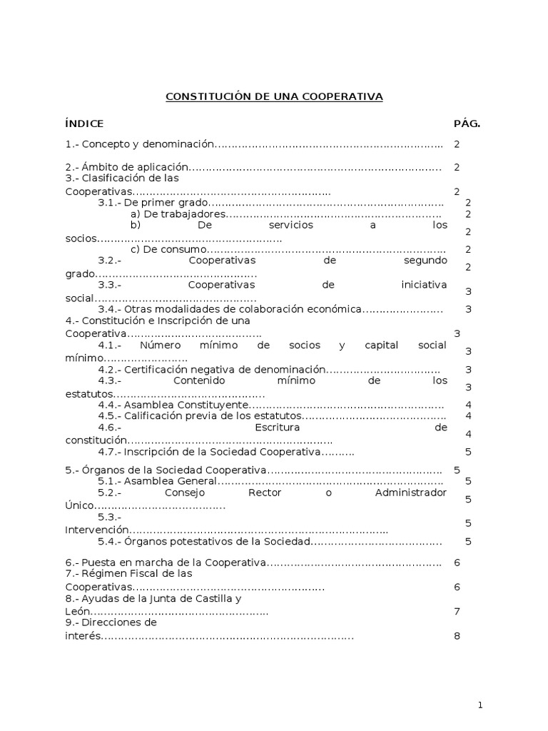 Requisitos para constituir una cooperativa | PDF | Cooperativa ...