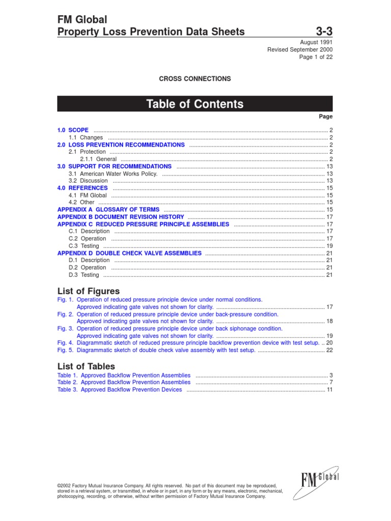 FM Global - Cross Connections | PDF | Valve | Water Supply Network