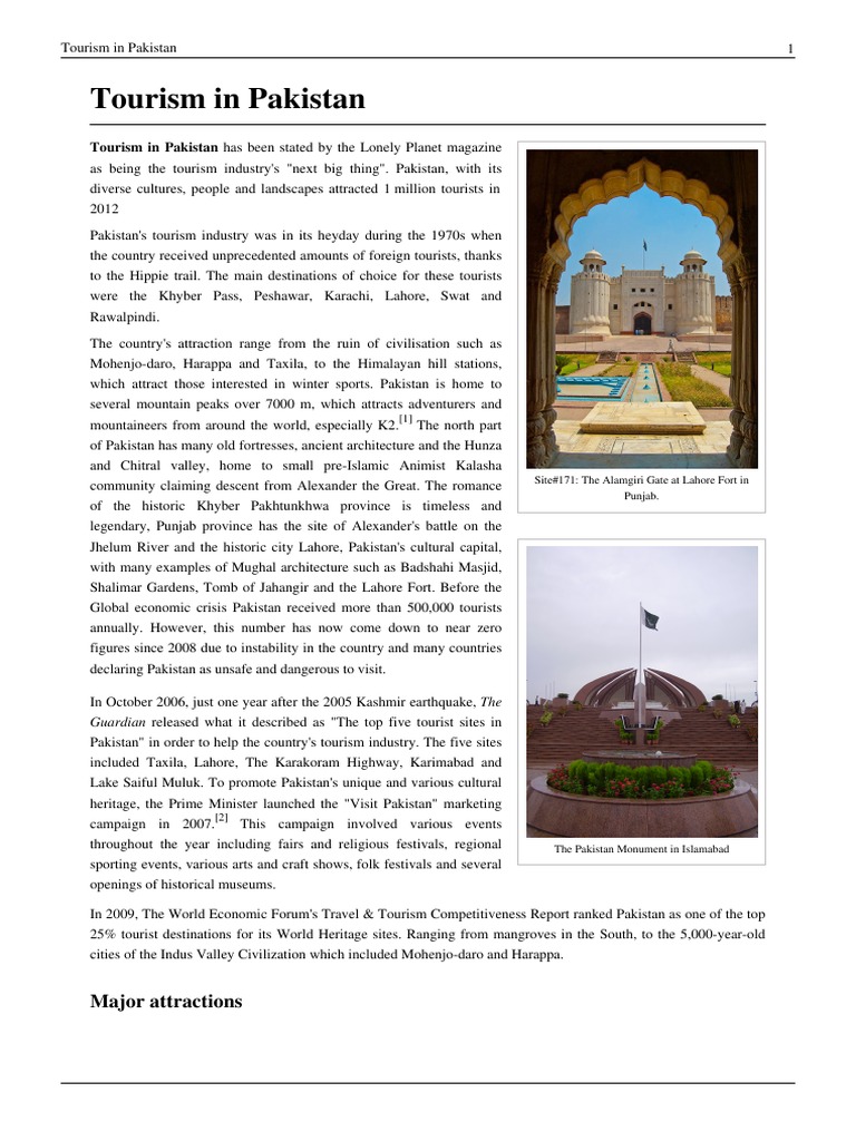tourism in pakistan prospects and challenges pdf