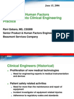 human factors applications in clinical engineering