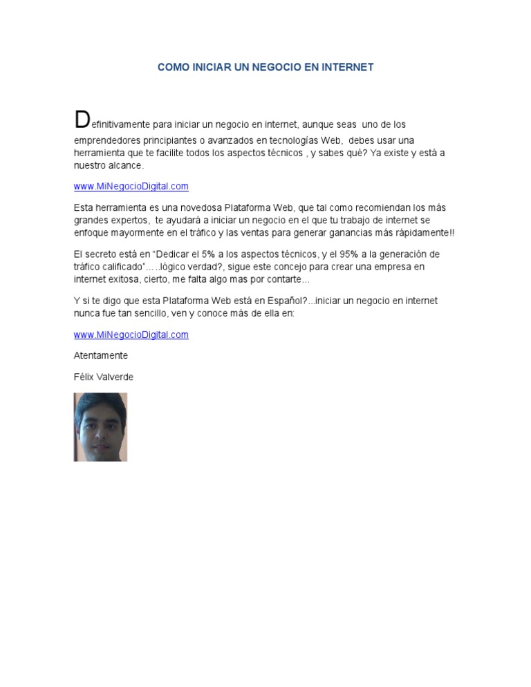 Como Iniciar Un Negocio en Internet | PDF | Crecimiento personal y ...