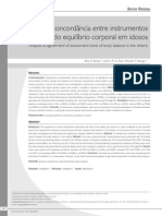 Análise Da Concordância Entre Instrumentos de Avaliação Do Equilíbrio Corporal em Idosos