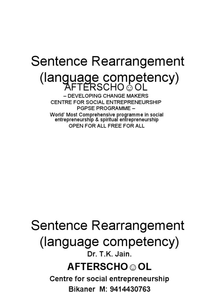 sentence-rearrangement-entrepreneurship-science