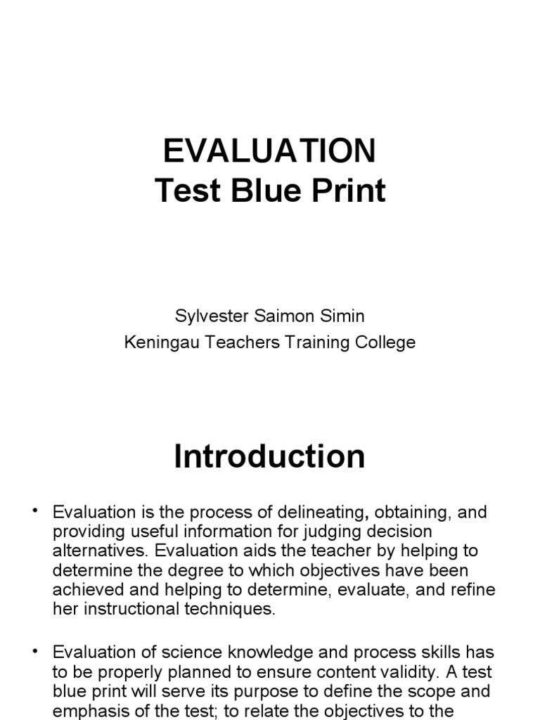 Lesson 5b Test Blueprint | PDF | Teachers | Educational Assessment