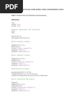 Simulation of Pulse Code Modulation and Demodulation: All All