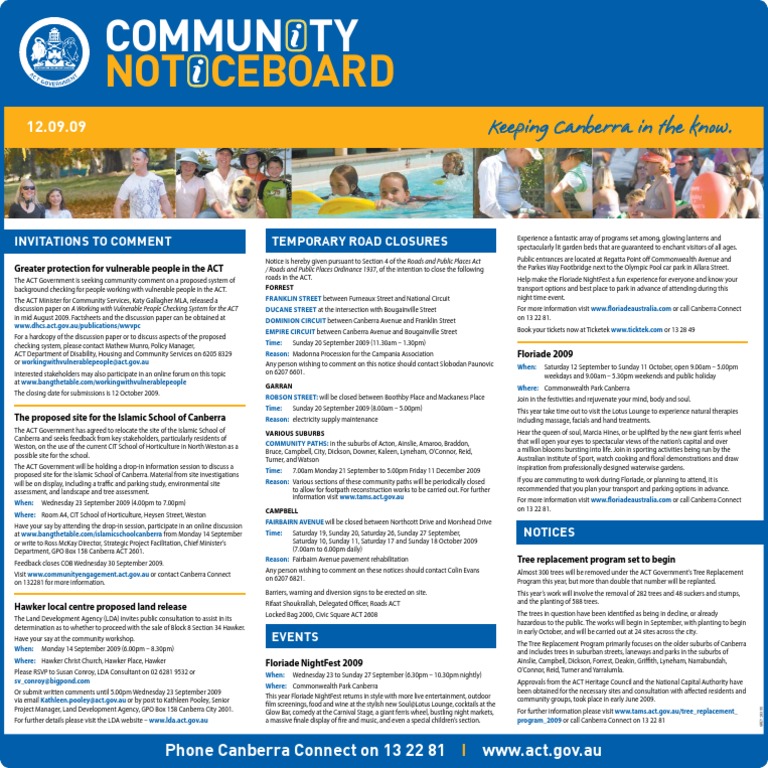 Community Engagement in Canberra Initiatives | PDF | Leisure | Nature
