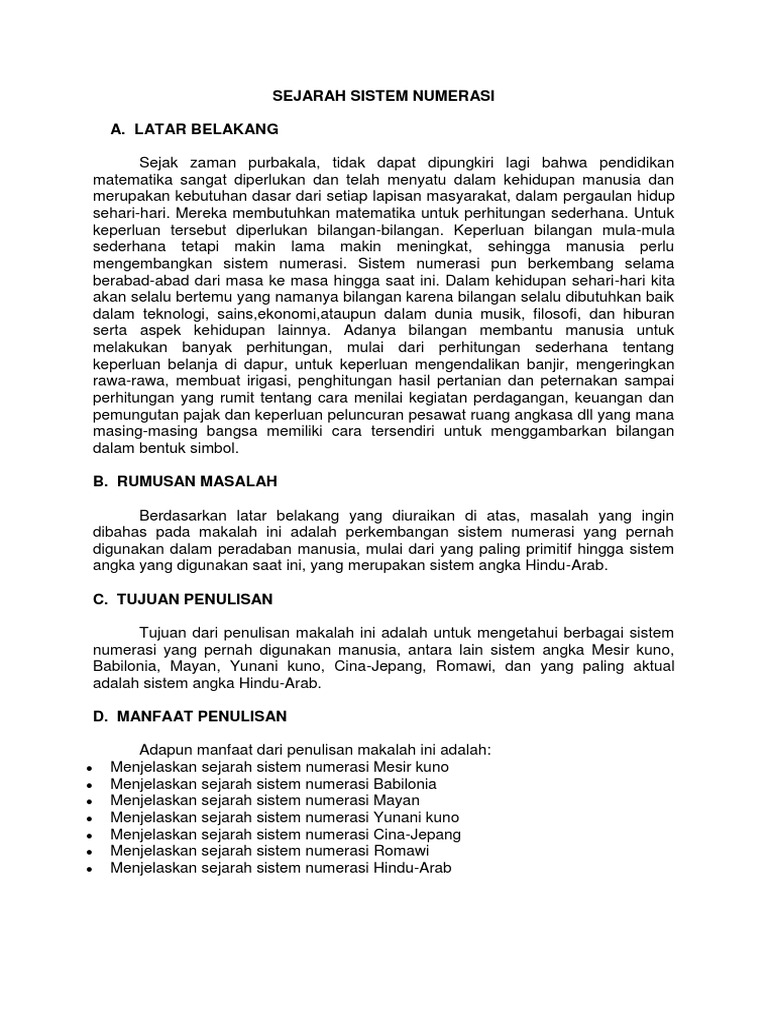 Sejarah Sistem Numerasi