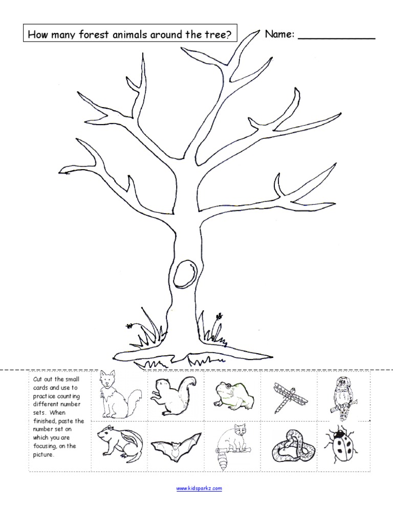 Cut and Paste-Tree & Forest Animals | PDF