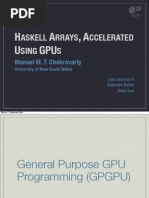 Haskell Arrays Accelerated with GPUs