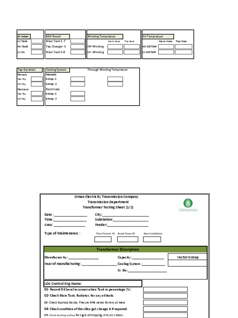 Electrical Substation Maintenance Checklist | PDF | Electrical ...