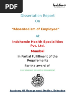 Download Project Absenteeism of Employees by ruchikunal SN19638339 doc pdf