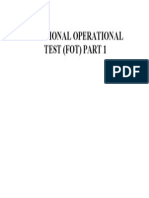 Functional Operational Test (Fot) Part 1