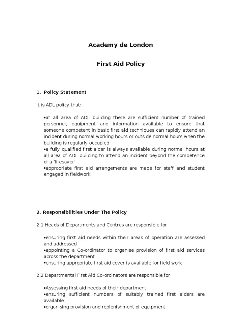 First Aid Policy With Parents Letter Anti Defamation League First Aid
